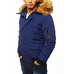 Szép sötétkék férfi téli kabát VTX3943