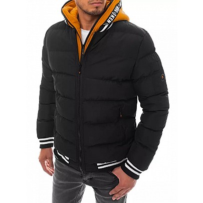 Férfi steppelt téli kabát fekete VTX3747