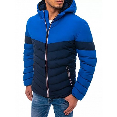 Férfi steppelt kabát kék VTX3806