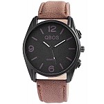 QBOS férfi karóra - barna Basic Black