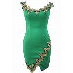 Női ruha kiegészítőkkel Vanda - zöld