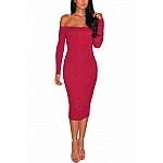 Bodycon ruha gombokkal Rena - piros