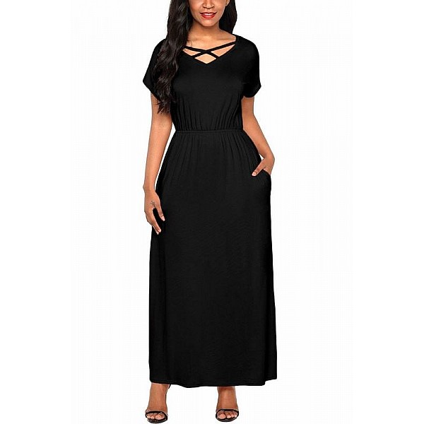 Hosszú női ruha Skylar - fekete