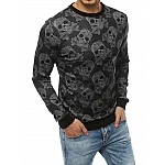 Férfi érdekes fekete pulóver nyomtatással vbx4471 Férfi érdekes fekete pulóver nyomtatással vbx4471
