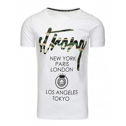 Trendy férfi póló feliratos - fehér vrx2192