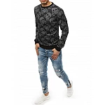 Férfi érdekes fekete pulóver nyomtatással vbx4471 Férfi érdekes fekete pulóver nyomtatással vbx4471