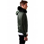 Stílusos zöld férfi bomber kabát TB1456GR Stílusos zöld férfi bomber kabát TB1456GR