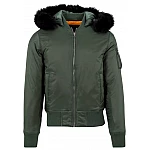 Stílusos zöld férfi bomber kabát TB1456GR Stílusos zöld férfi bomber kabát TB1456GR