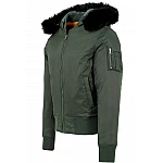 Stílusos zöld férfi bomber kabát TB1456GR Stílusos zöld férfi bomber kabát TB1456GR