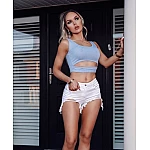 Női crop top kék színben Női crop top kék színben
