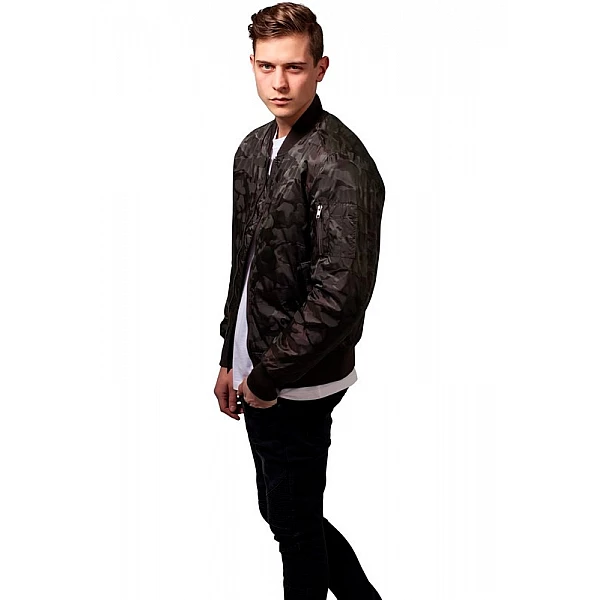 Zöld férfi terepmintás bomber kabát TB1621GR Zöld férfi terepmintás bomber kabát TB1621GR