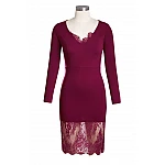 Női csipkés ruha - burgundy Női csipkés ruha - burgundy