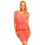Peplum ruha Fashion - lazac színű Peplum ruha Fashion - lazac színű