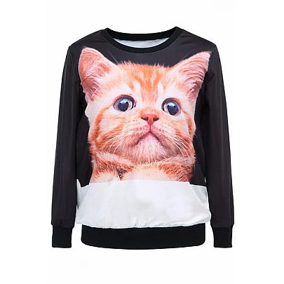 Női fekete pulóver Cat