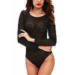 Csíkos body Royal - fekete Csíkos body Royal - fekete