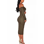 Bodycon ruha gombokkal Rena - zöld Bodycon ruha gombokkal Rena - zöld