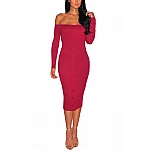 Bodycon ruha gombokkal Rena - piros Bodycon ruha gombokkal Rena - piros