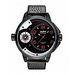 Oulm Dual Luxury férfi karóra - fekete / piros Oulm Dual Luxury férfi karóra - fekete / piros