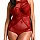 Csipkés plusz size body Blair - piros