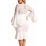 Bodycon plusz size ruha Cameron - fehér Bodycon plusz size ruha Cameron - fehér