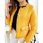 Modern női sárga steppelt kabát VTY1648