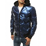 Érdekes férfi kék kapucnis kabát vtx3440