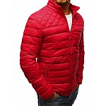 Elegáns steppelt piros férfi kabát vtx2868