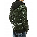 Érdekes férfi zöld kapucnis kabát vtx3441